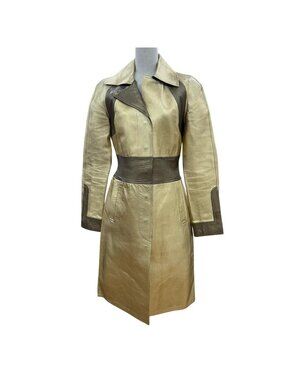 Gucci Vintage Lambskin Tom Ford Era Coat Gold 42